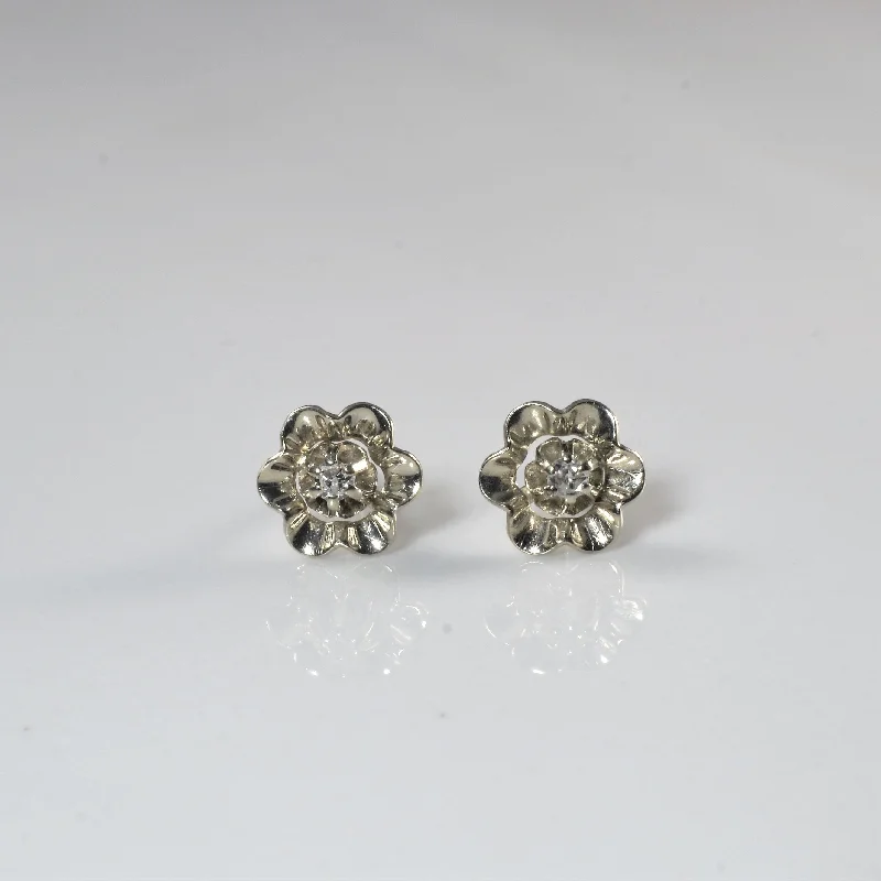 Best hoop earrings with minimal embellishments for a sleek and modern look-Diamond Flower Studs | 0.07ctw |