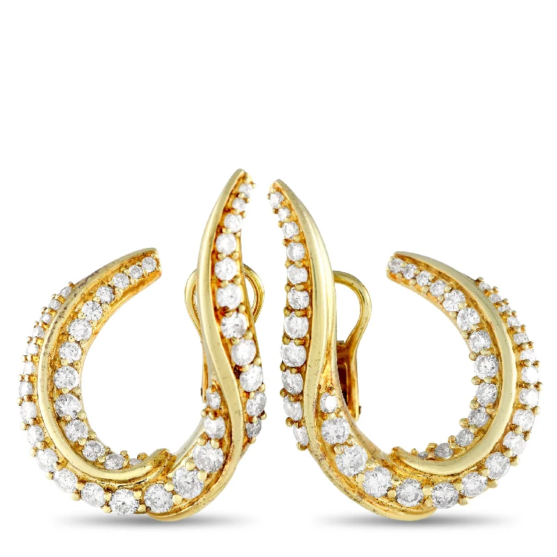 Best hoop earrings with vintage coins for a retro, antique-inspired style-Jose Hess 18K Yellow Gold 3.5ct Diamond Earrings