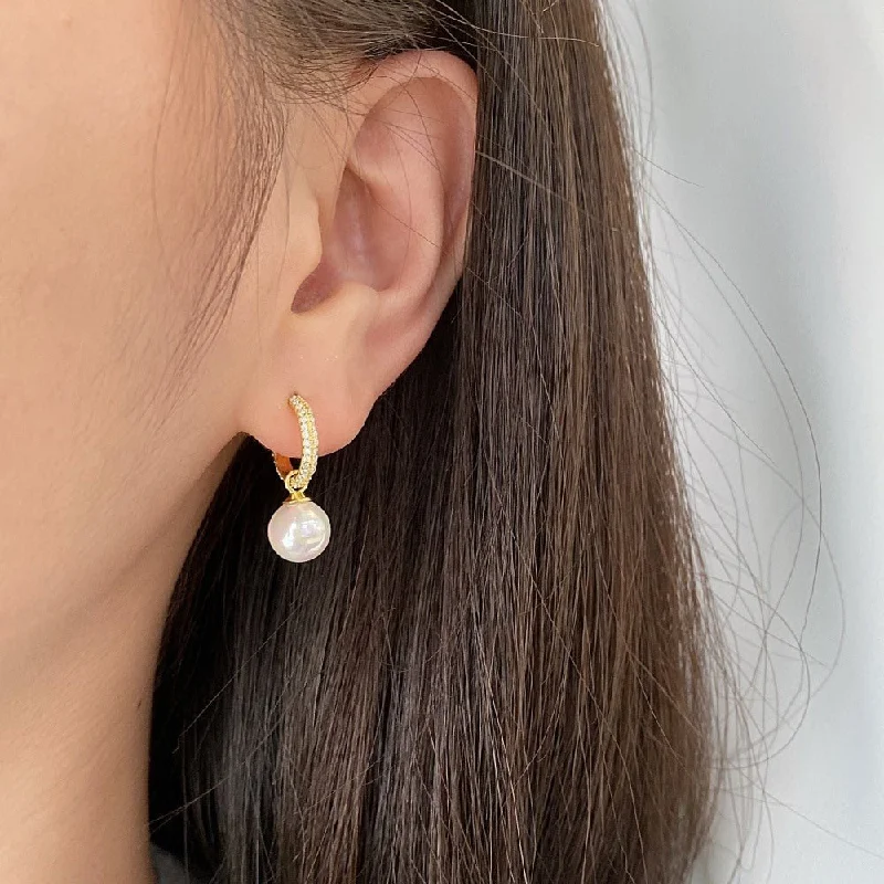 Hoop earrings with polished metal for a shiny and high-quality finish-Korean Style Ins Sterling Silver Special Interest Light Luxury Pearl Earrings