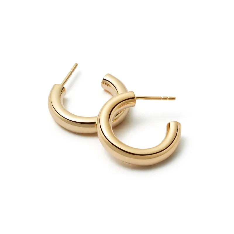 Hoop earrings with enamel stripes for a colorful and eye-catching design-Mini Bold Hoop Earrings 18ct Gold Plate