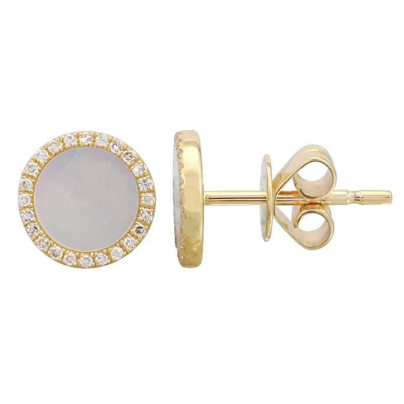 Hoop earrings with dangling charms for a playful and fun look-Mother of Pearl Halos