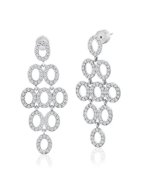 Hoop earrings with rhinestone-studded rims for a glamorous touch-Pavé Chandelier Earrings