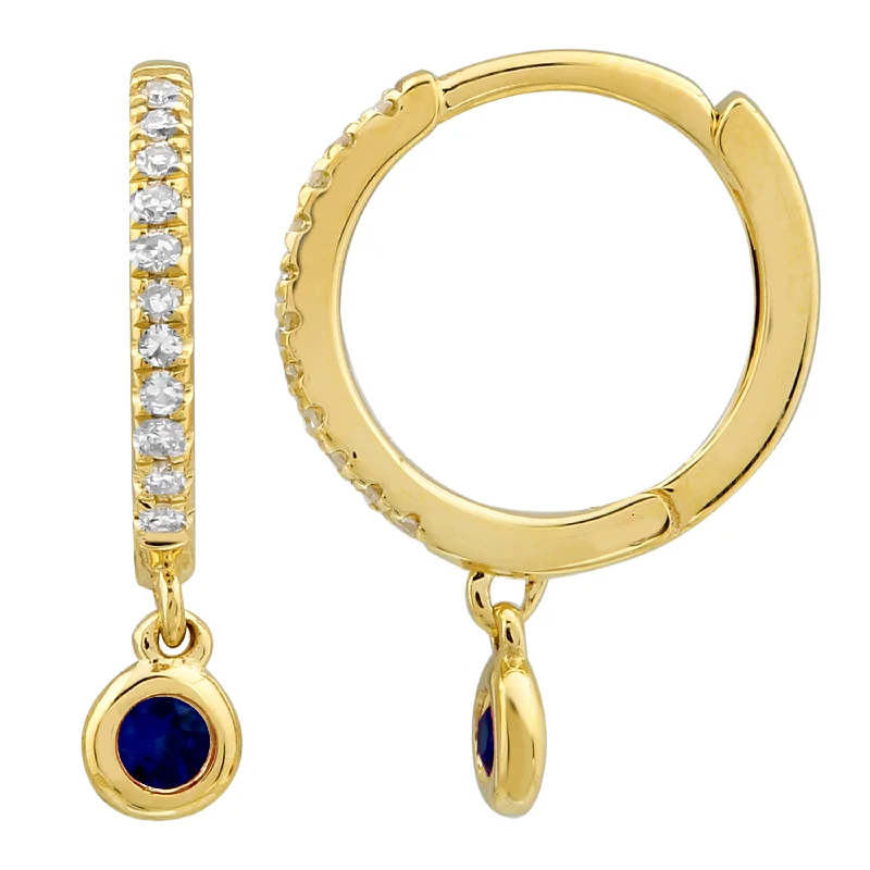 Best hoop earrings with custom engravings for a personalized and meaningful gift-Sapphire Beaded Dangle Hoops