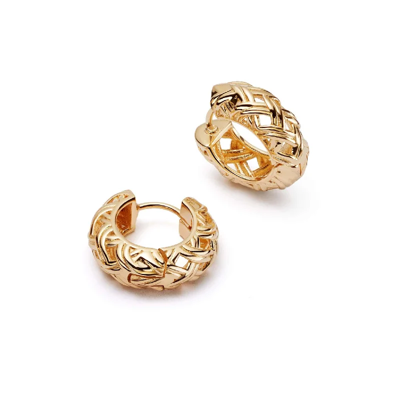 Best hoop earrings with gold-plated finishes for an affordable luxury vibe-Shrimps Woven Huggie Hoops 18ct Gold Plate