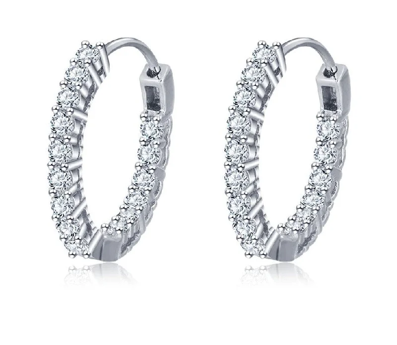 Best hoop earrings with delicate chain details for a trendy and stylish design-Sparkling CZ earrings