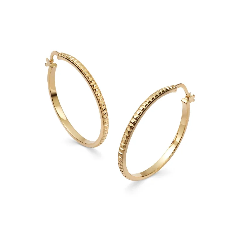 Best hoop earrings with infinity designs for a timeless and meaningful symbol-Studded Hoop Earrings 18ct Gold Plate