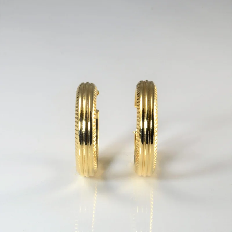 Hoop earrings with a matte finish for a sleek and sophisticated appearance-Textured Hoop Earrings |