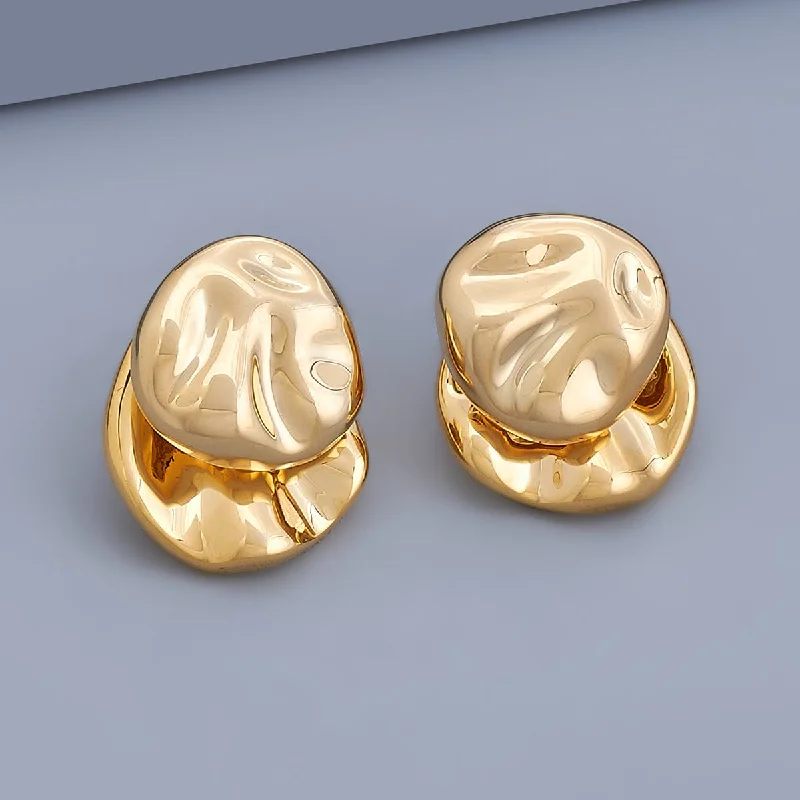 Best hoop earrings with hammered gold for a rustic yet elegant look-Trendy Earring 169195