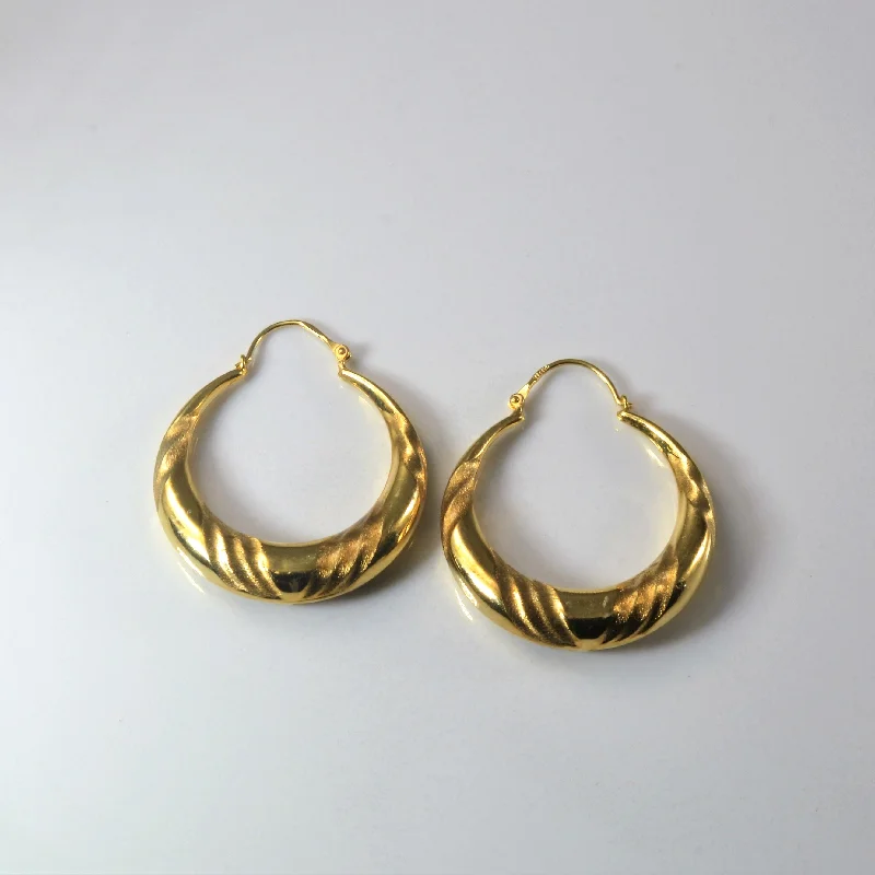 Hoop earrings with crescent moon shapes for a celestial and mystical appearance-Yellow Gold Hoop Earrings |