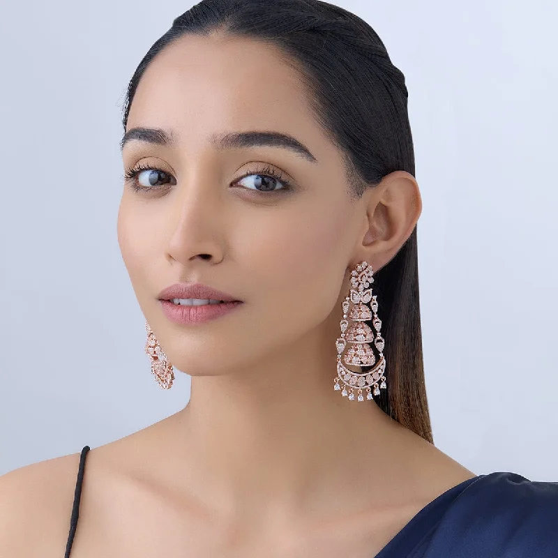 Best hoop earrings with sparkling cubic zirconia for a brilliant, budget-friendly effect-Zircon Earring 163873