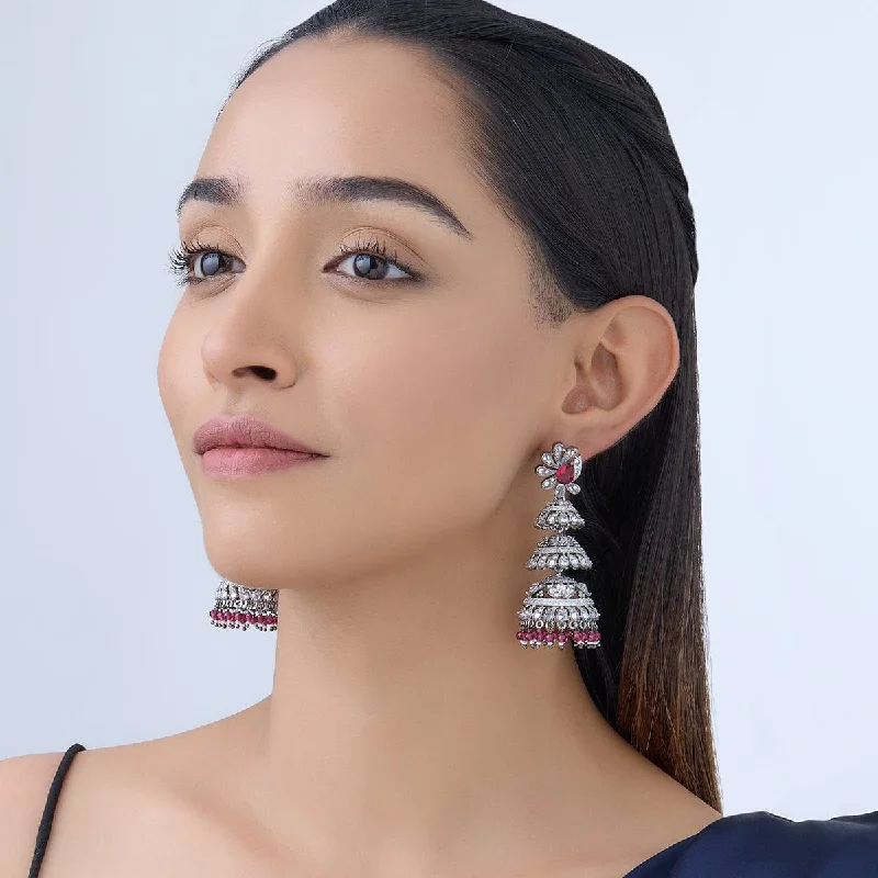 Hoop earrings with snake print designs for an edgy, wild appearance-Zircon Earring 163919