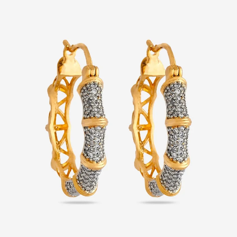 Hoop earrings with hammered textures for a boho-chic and rustic vibe-Zircon Earring 167817