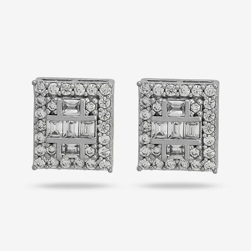 Hoop earrings with braided patterns for a detailed and textured finish-Zircon Earring 168575