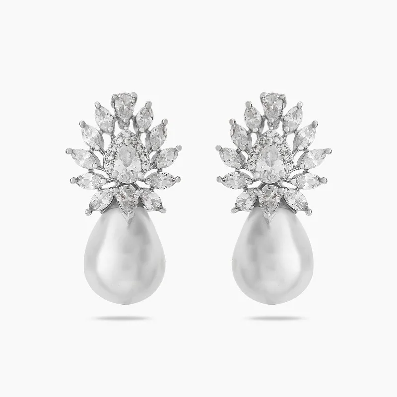 Best hoop earrings with baroque pearls for a luxurious and elegant vibe-Zircon Earring 169412